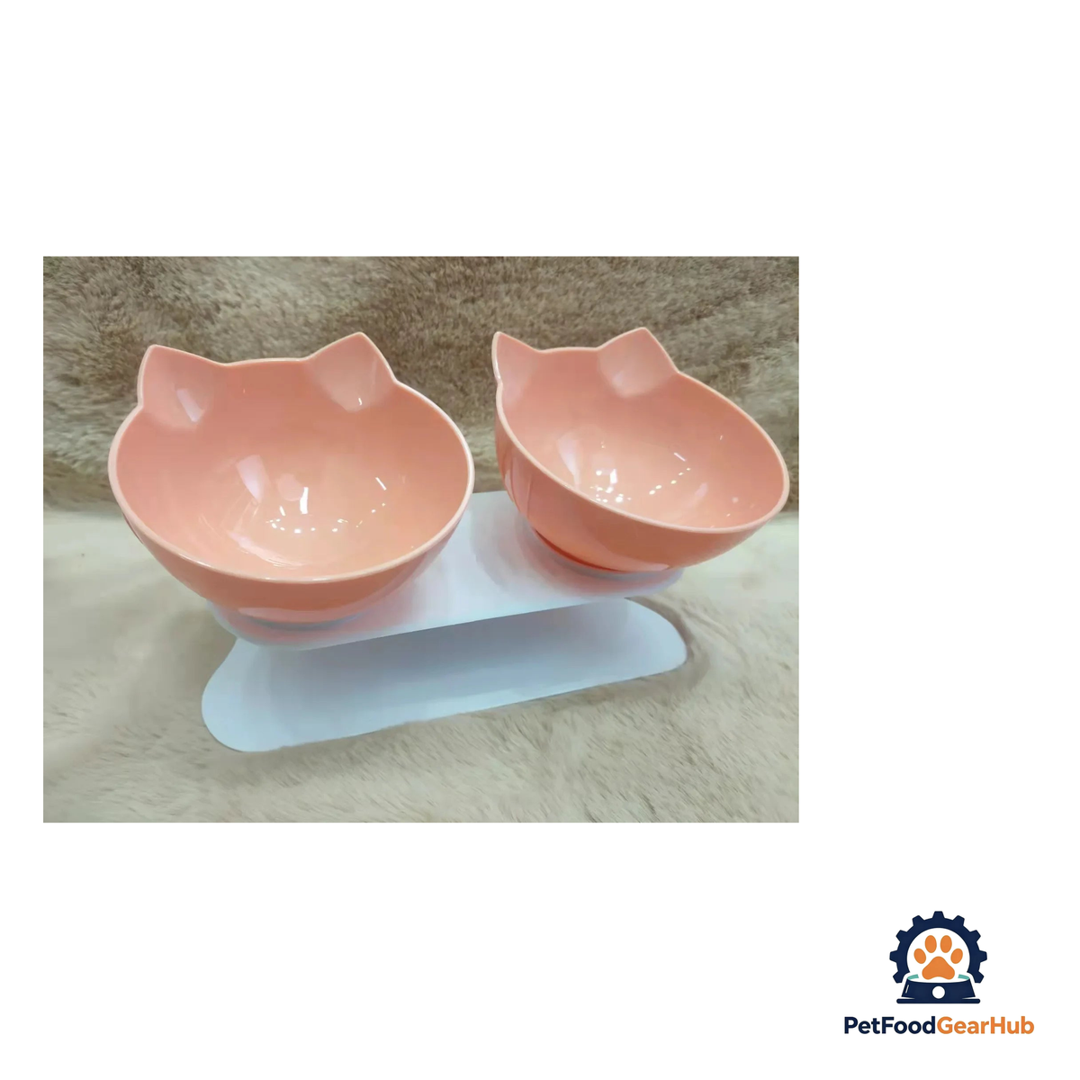 PetFoodGearHub Ergonomic Non-Slip Double Cat Bowl Set with Inclined Stand for Cats and Small Dogs - product image 9