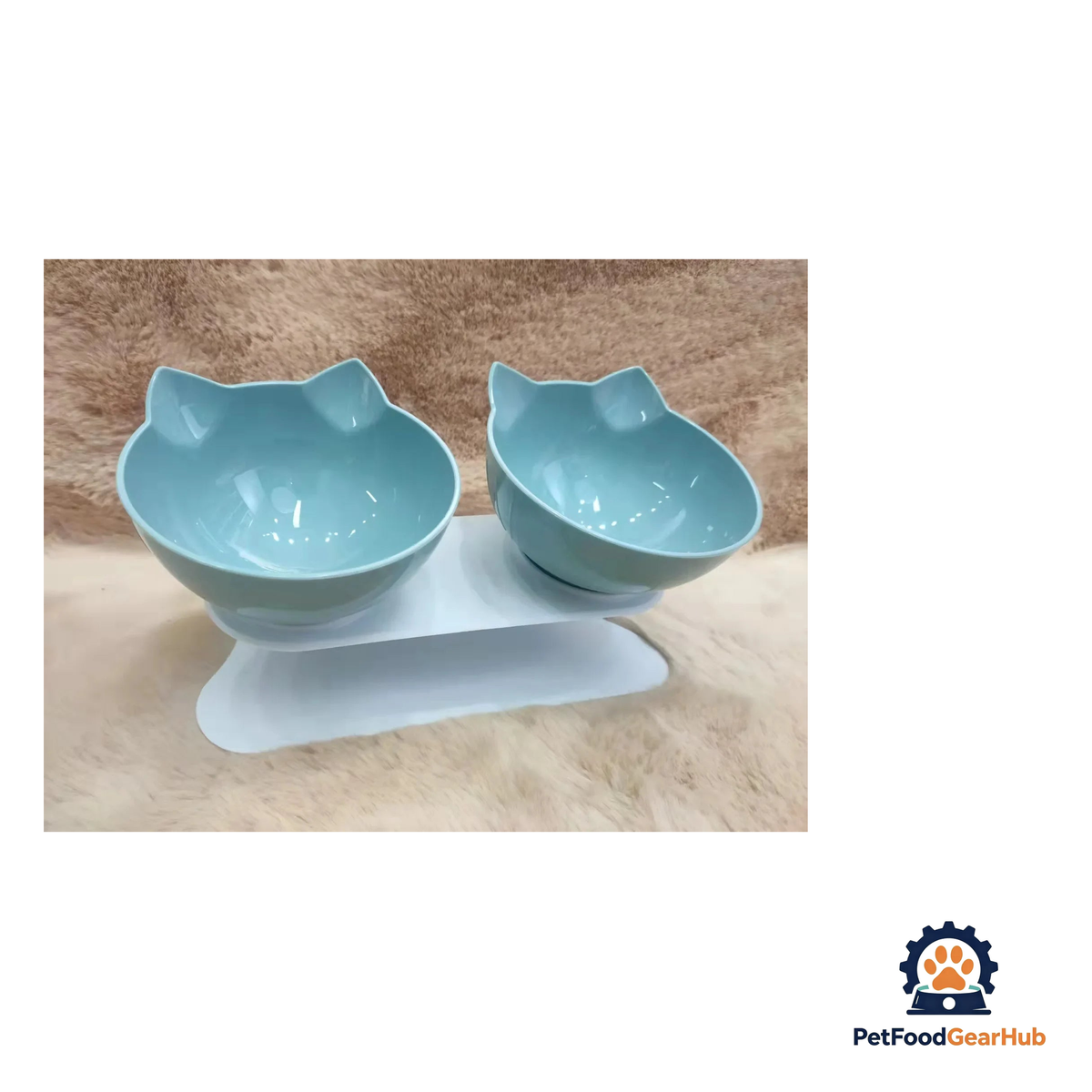 PetFoodGearHub Ergonomic Non-Slip Double Cat Bowl Set with Inclined Stand for Cats and Small Dogs - product image 10