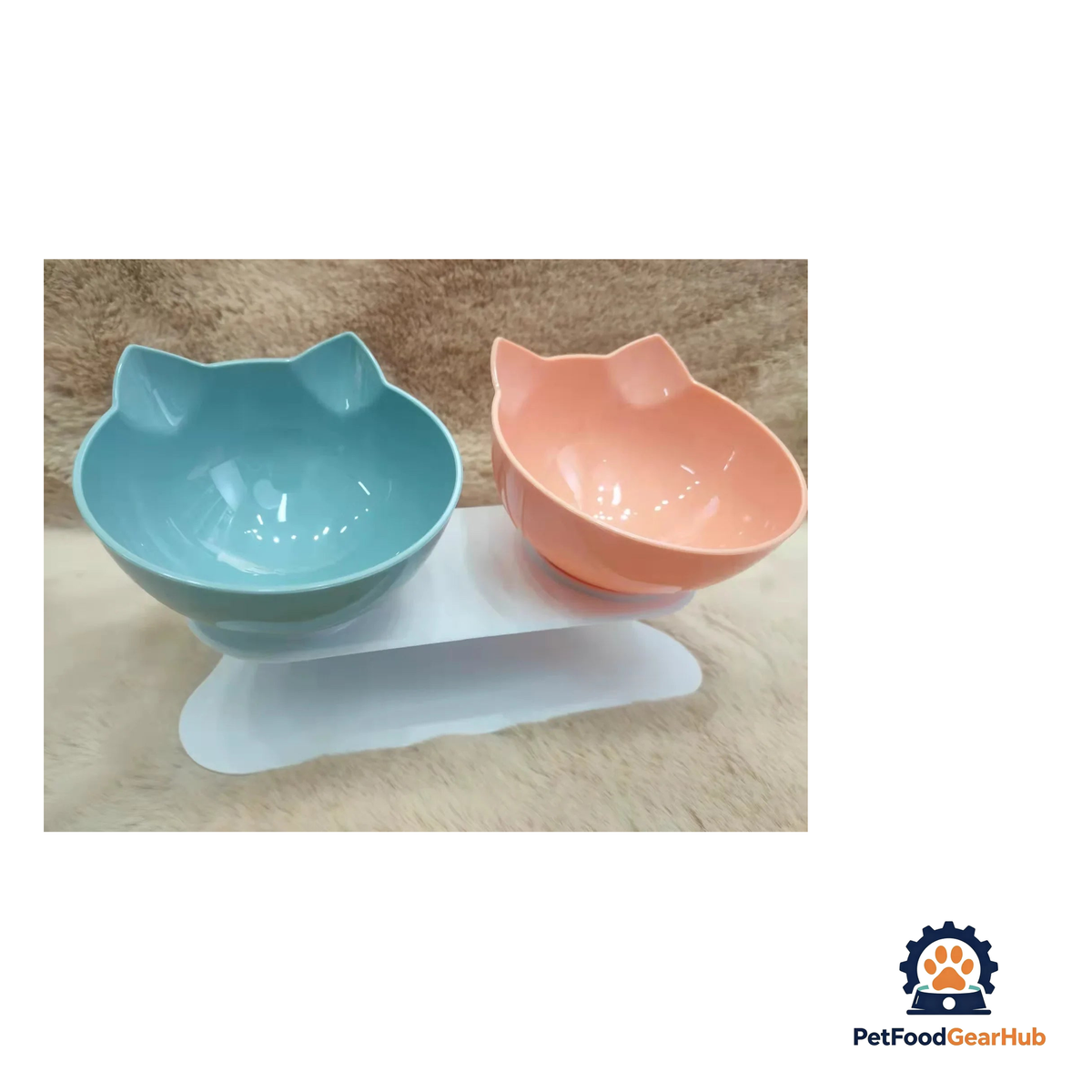 PetFoodGearHub Ergonomic Non-Slip Double Cat Bowl Set with Inclined Stand for Cats and Small Dogs - product image 15