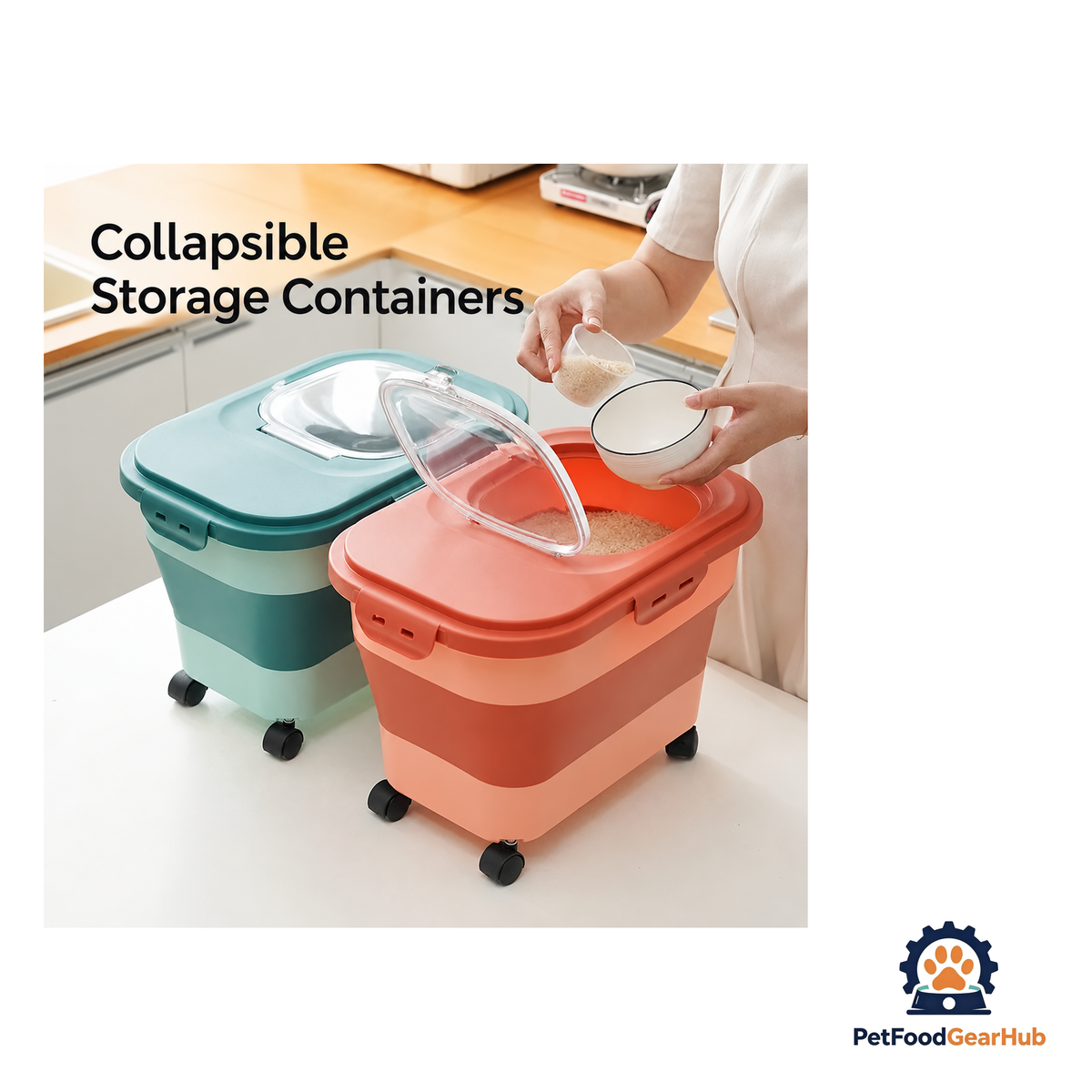 PetFoodGearHub Collapsible Airtight Cat Dog Food Storage Container - product image 5