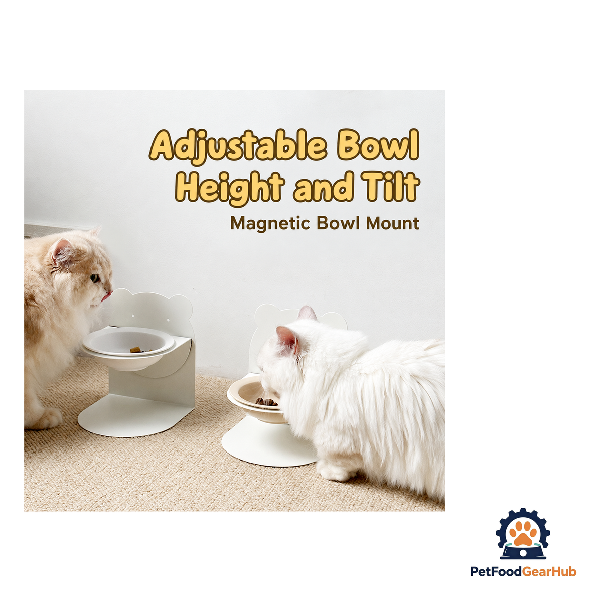 PetFoodGearHub Adjustable Magnetic Ceramic Cat Bowl - product image 2