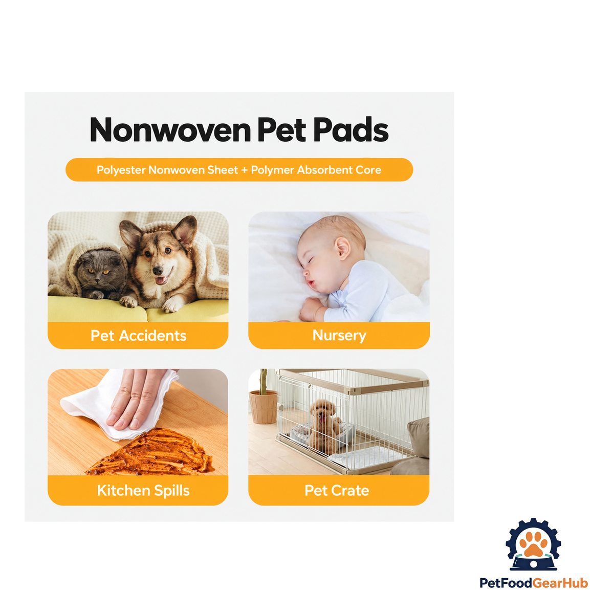 PetFoodGearHub Pet Pee Pads, Set of 50 - product image 3