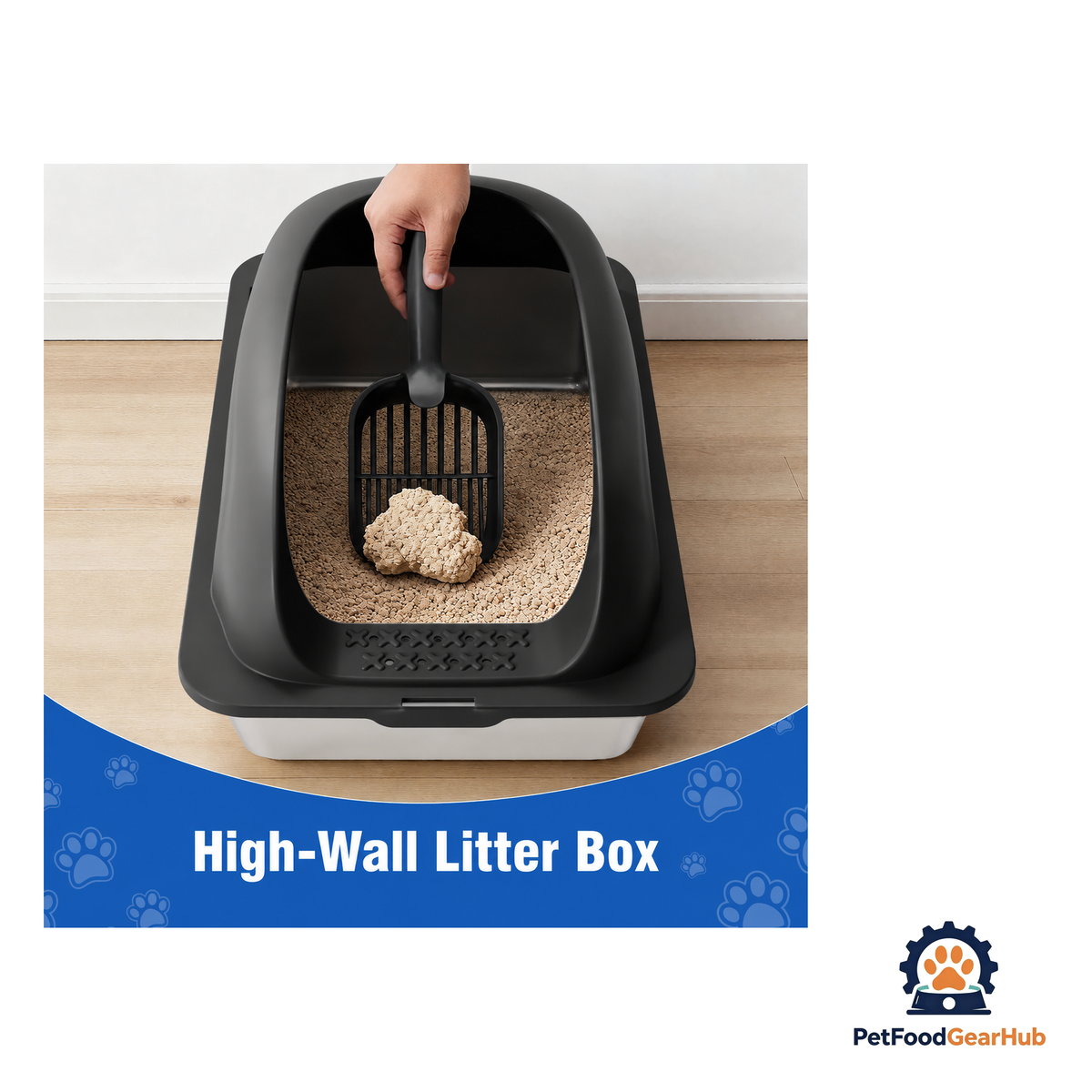 PetFoodGearHub Stainless Steel Cat Litter Box with Lid, Scoop & Mat - product image 2