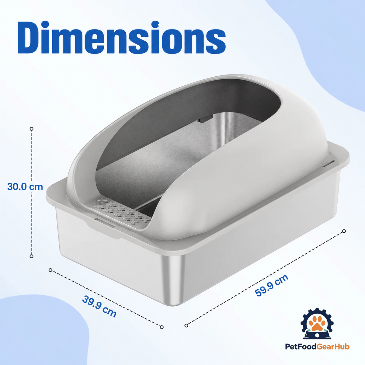 PetFoodGearHub Stainless Steel Cat Litter Box with Lid, Scoop & Mat - product image 8