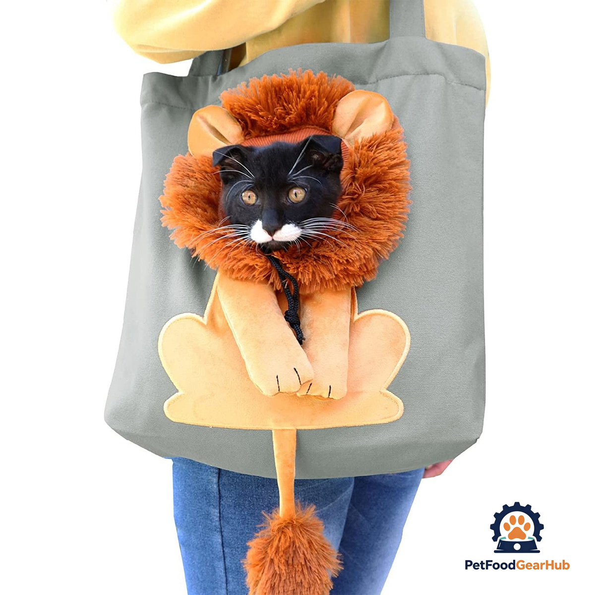 PetFoodGearHub Lion-Shaped Pet Canvas Shoulder Bag - product image 2