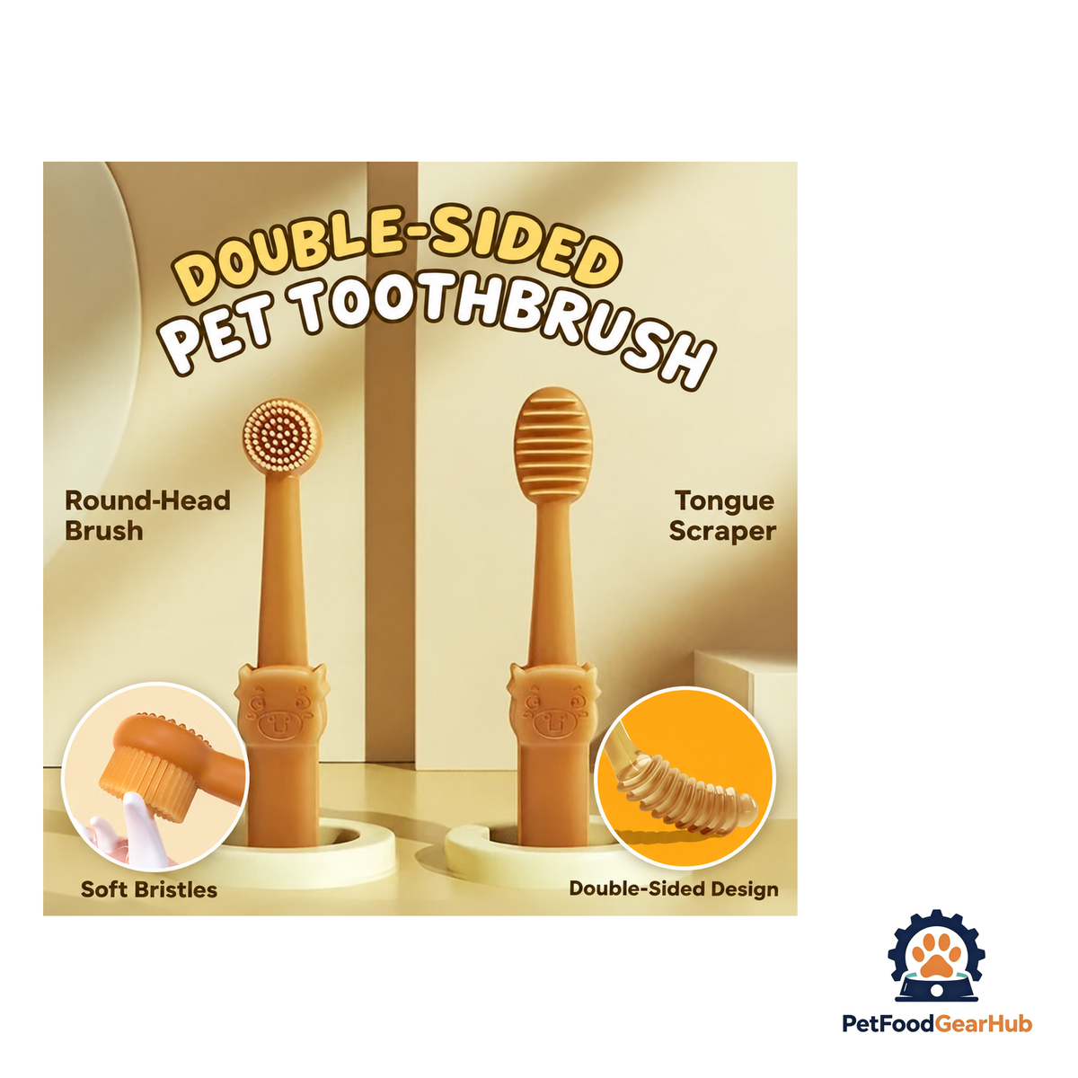 PetFoodGearHub Dual Pet Toothbrush Set for Cats and Dogs - product image 2
