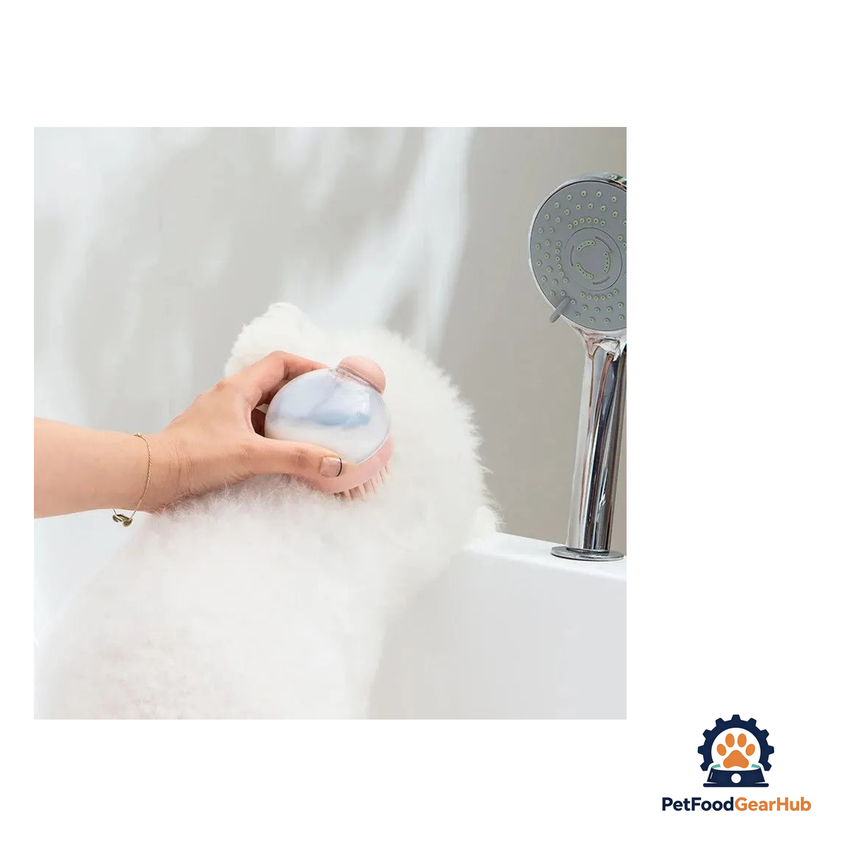 PetFoodGearHub Soft Silicone Pet Bath Brush with Shampoo Dispenser - product image 3