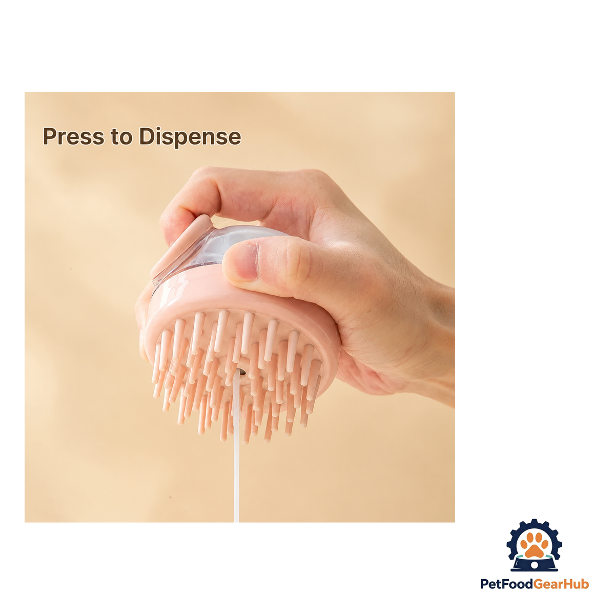 PetFoodGearHub Soft Silicone Pet Bath Brush with Shampoo Dispenser - product image 4