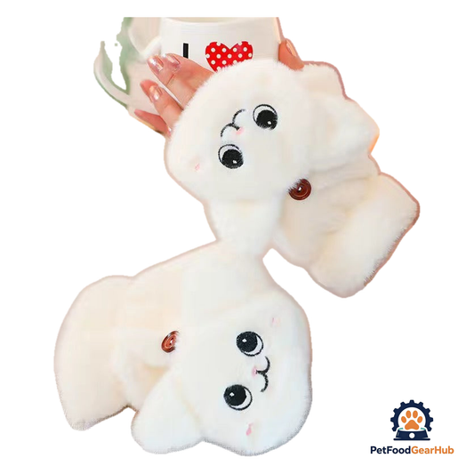 PetFoodGearHub Kawaii Soft Faux Fur Flip Top Warming Gloves - product image 1