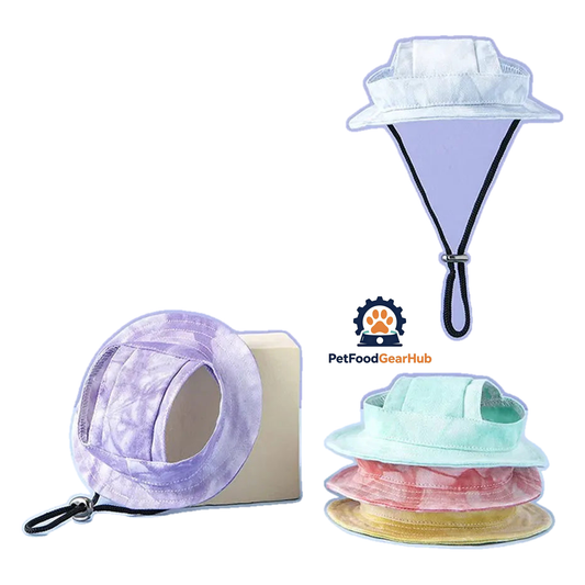 PetFoodGearHub Tie-Dyed Cat Hat with Ear Holes - Summer Sun Cap - product image 1
