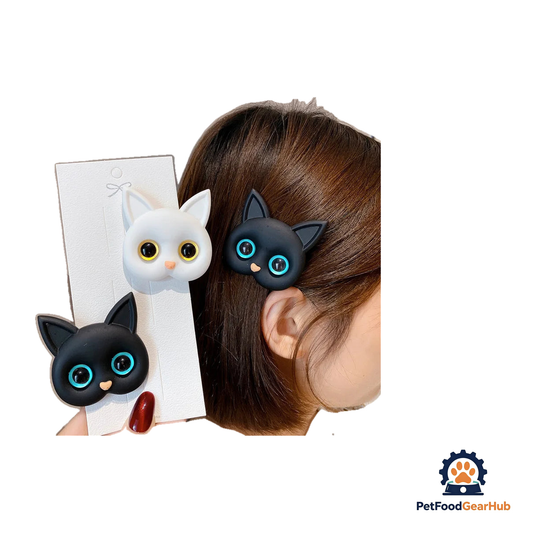 PetFoodGearHub Charming Cat Head Hair Clips - product image 1