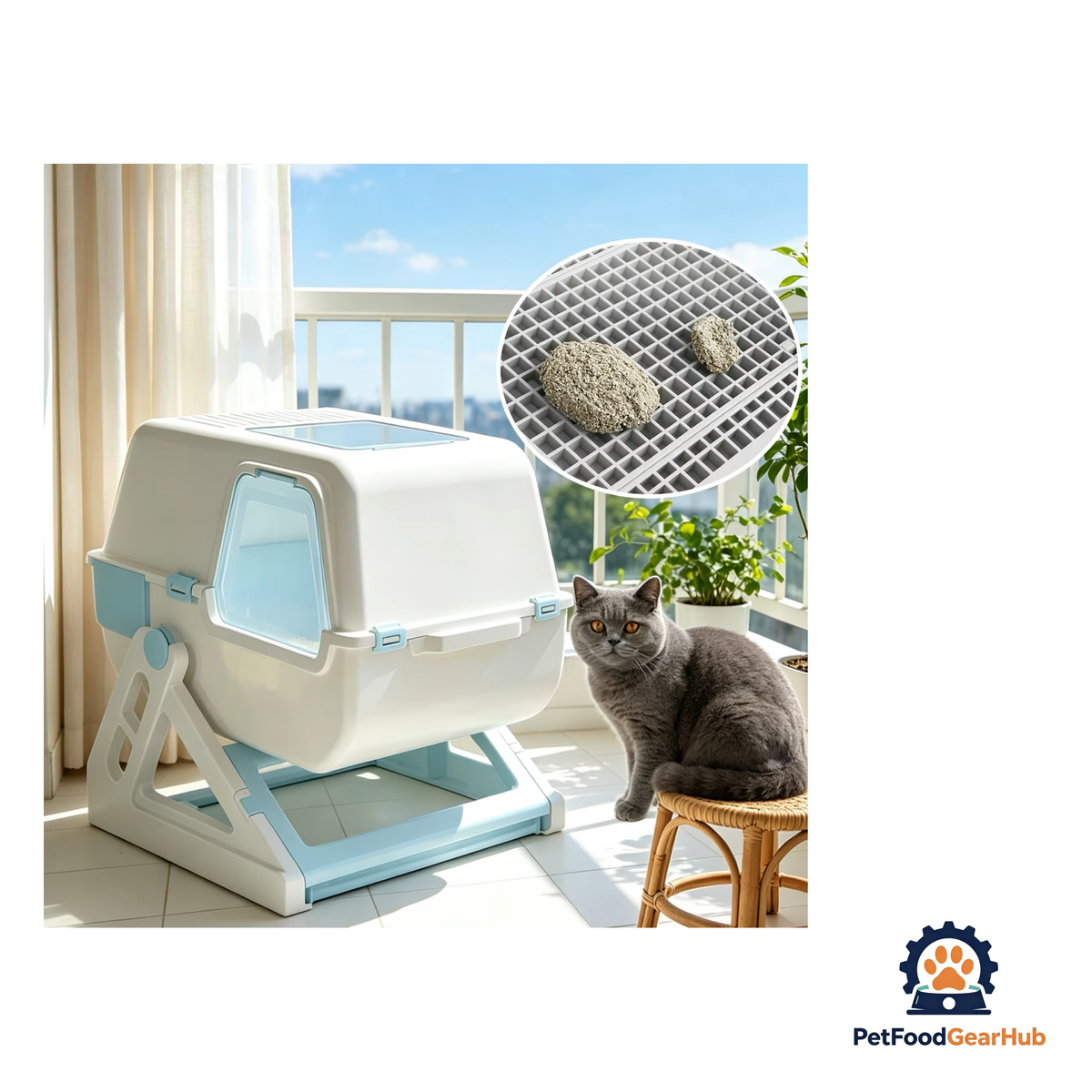 PetFoodGearHub Semi-Auto Flip Cleaning Litter Box - product image 2