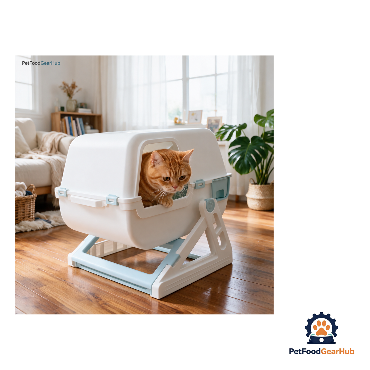 PetFoodGearHub Semi-Auto Flip Cleaning Litter Box - product image 4