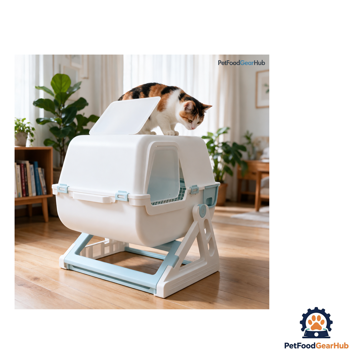 PetFoodGearHub Semi-Auto Flip Cleaning Litter Box - product image 5