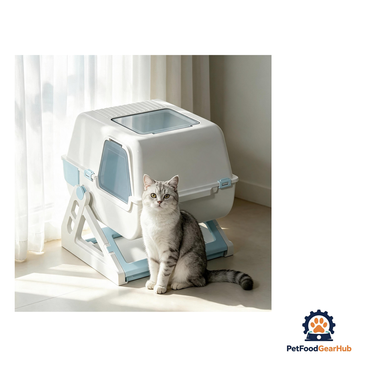 PetFoodGearHub Semi-Auto Flip Cleaning Litter Box - product image 7