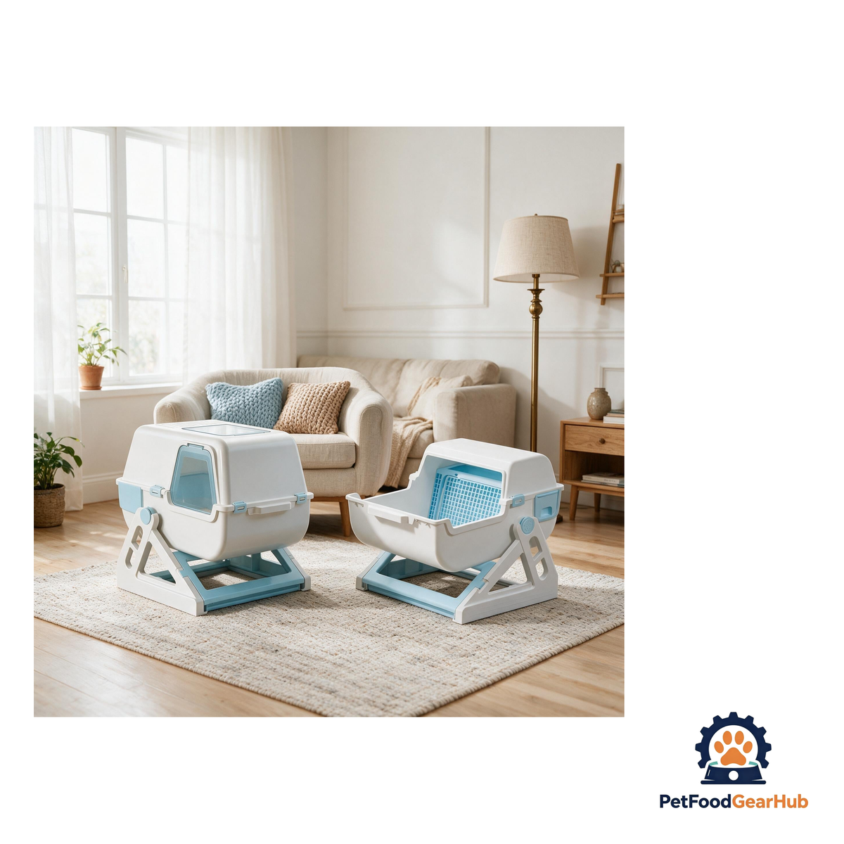 PetFoodGearHub Semi-Auto Flip Cleaning Litter Box - product image 8