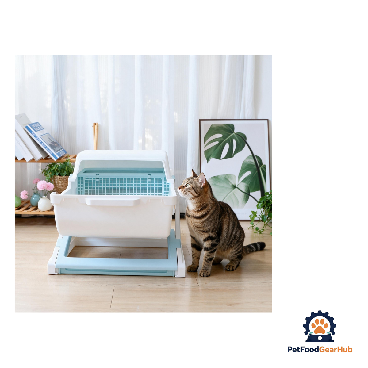 PetFoodGearHub Semi-Auto Flip Cleaning Litter Box - product image 9