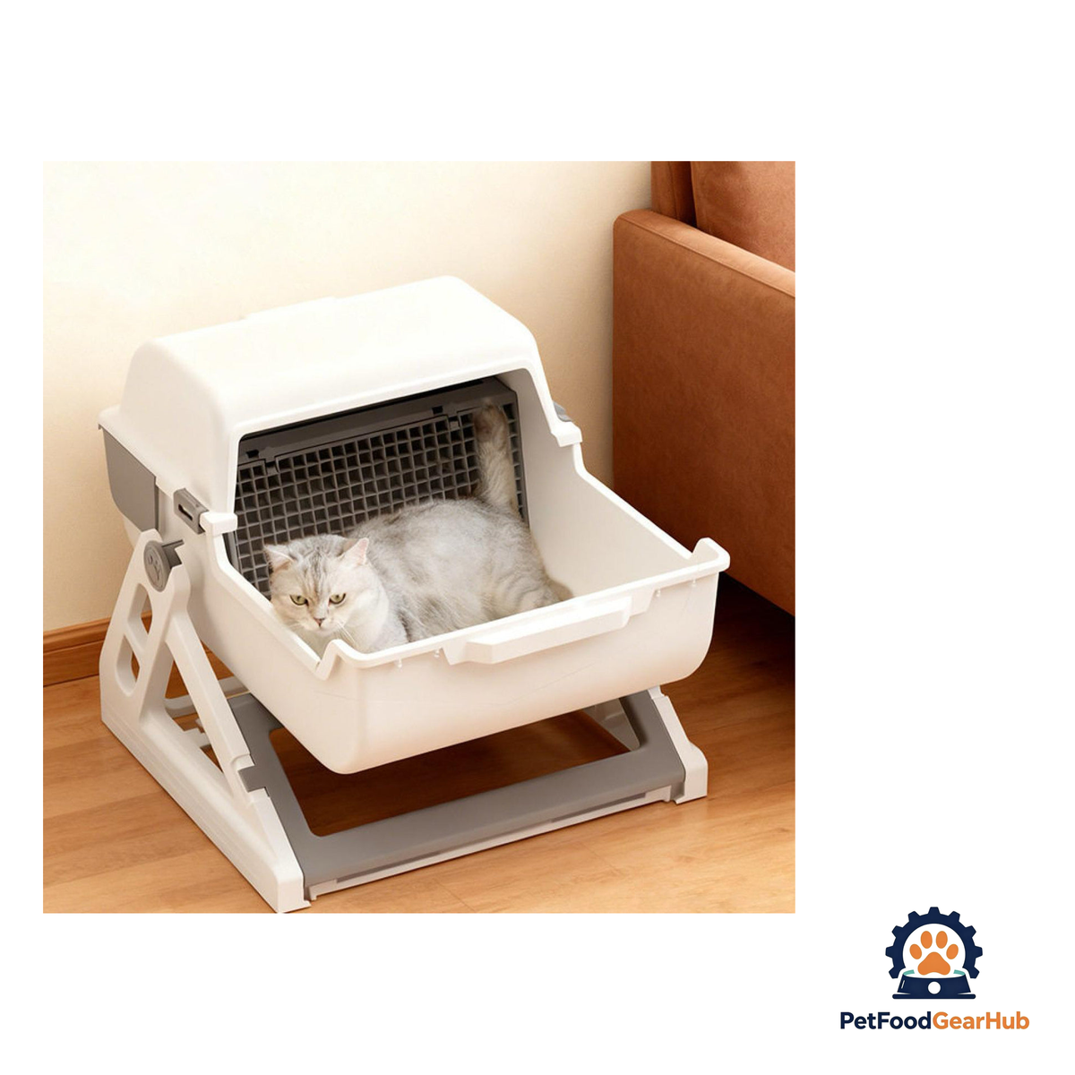 PetFoodGearHub Semi-Auto Flip Cleaning Litter Box - product image 11