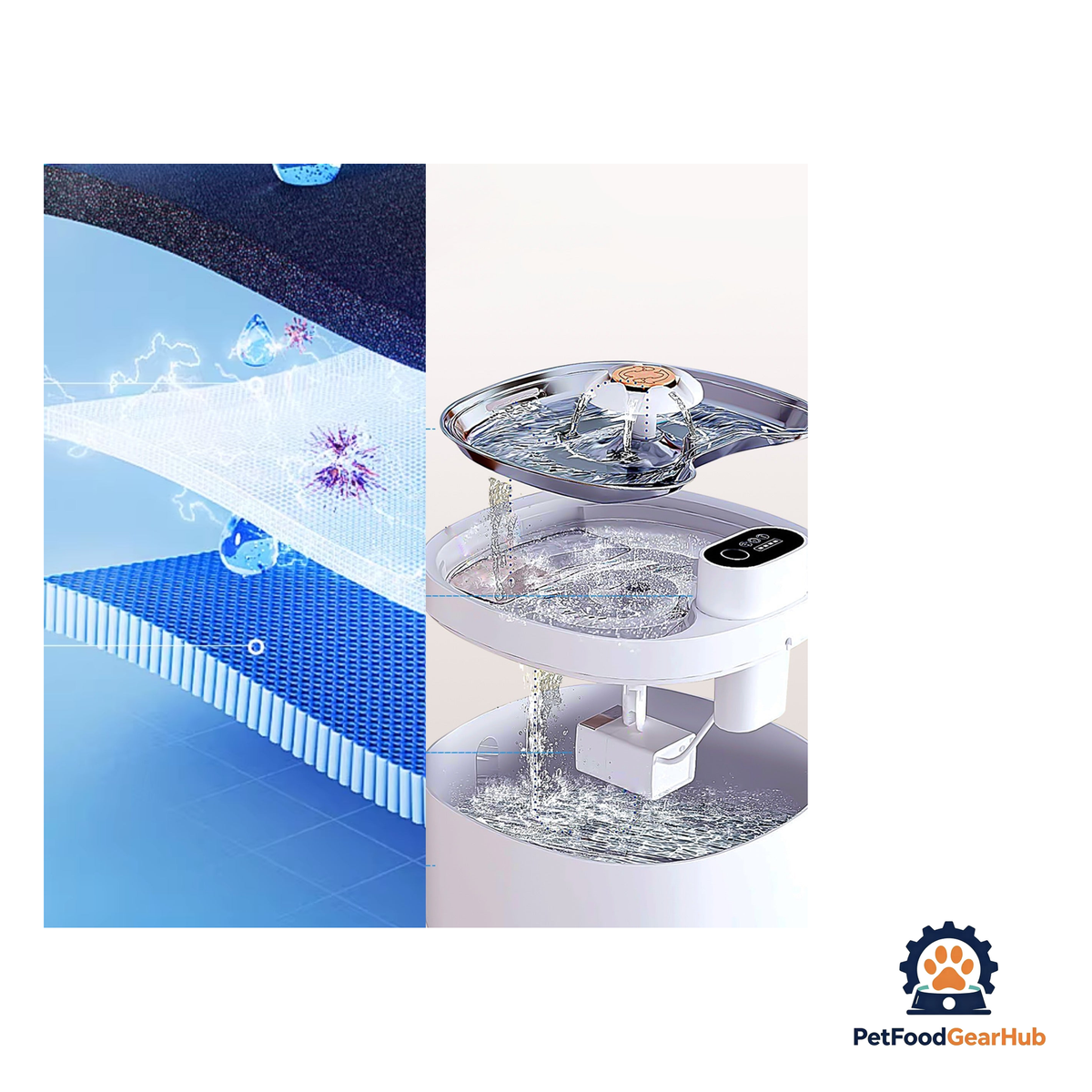 PetFoodGearHub Three-Mode Sensor-Activated Pet Fountain - product image 14