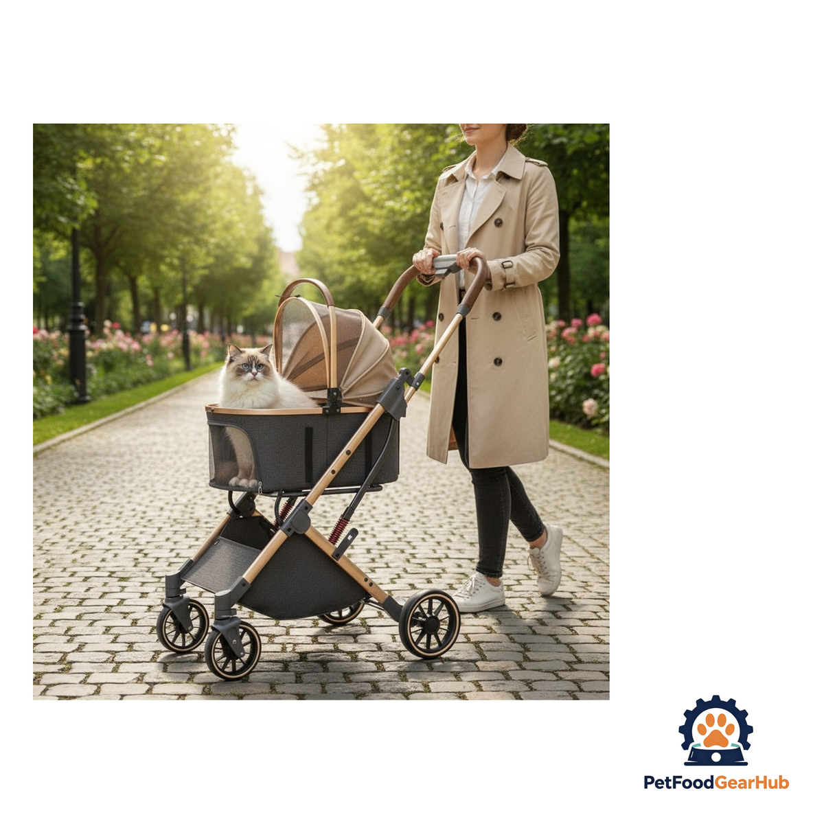 PetFoodGearHub 2-in-1 Foldable Pet Stroller - product image 2