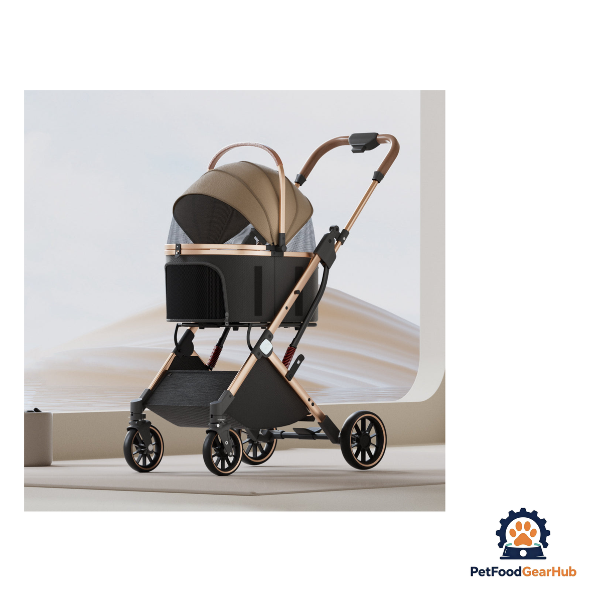 PetFoodGearHub 2-in-1 Foldable Pet Stroller - product image 4