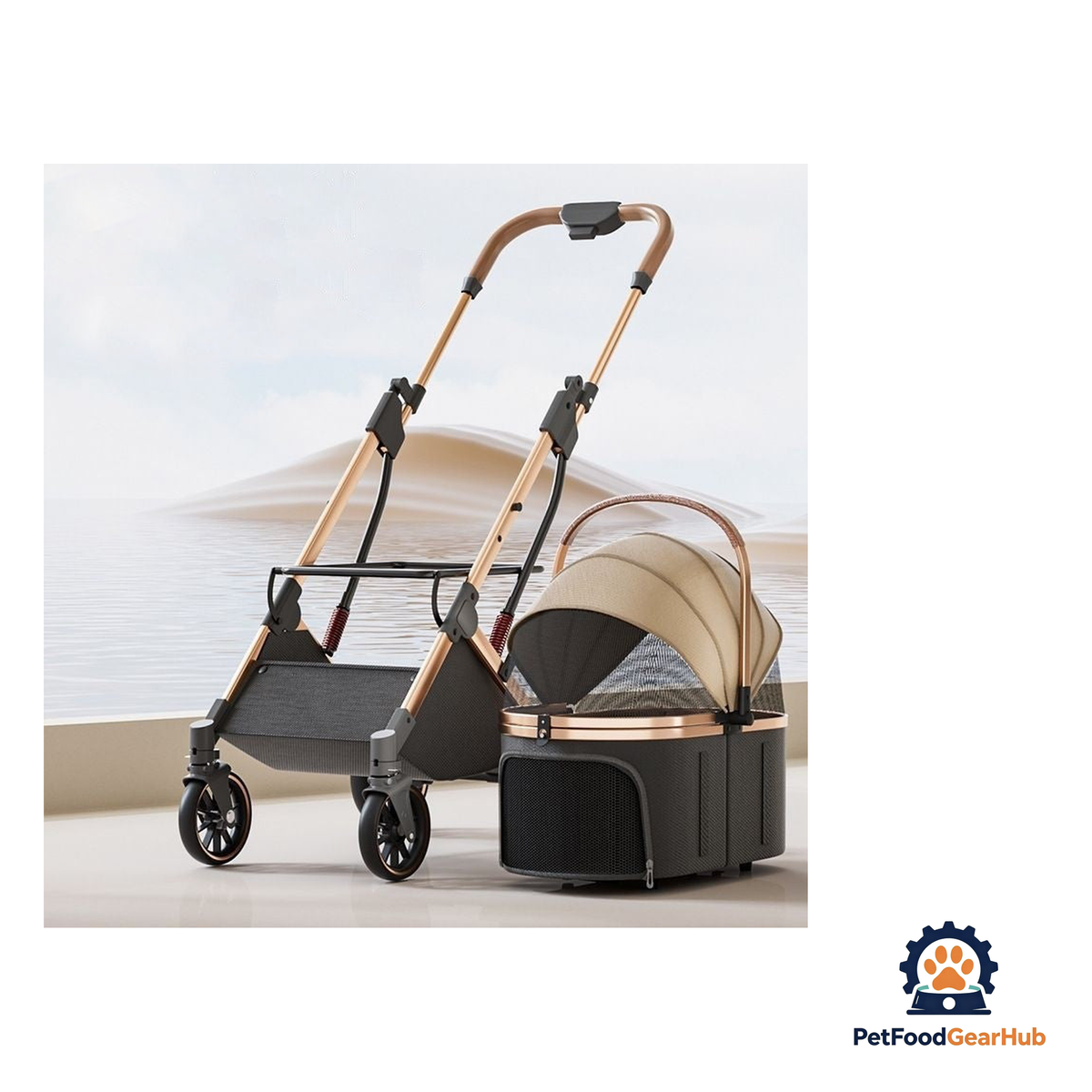 PetFoodGearHub 2-in-1 Foldable Pet Stroller - product image 8