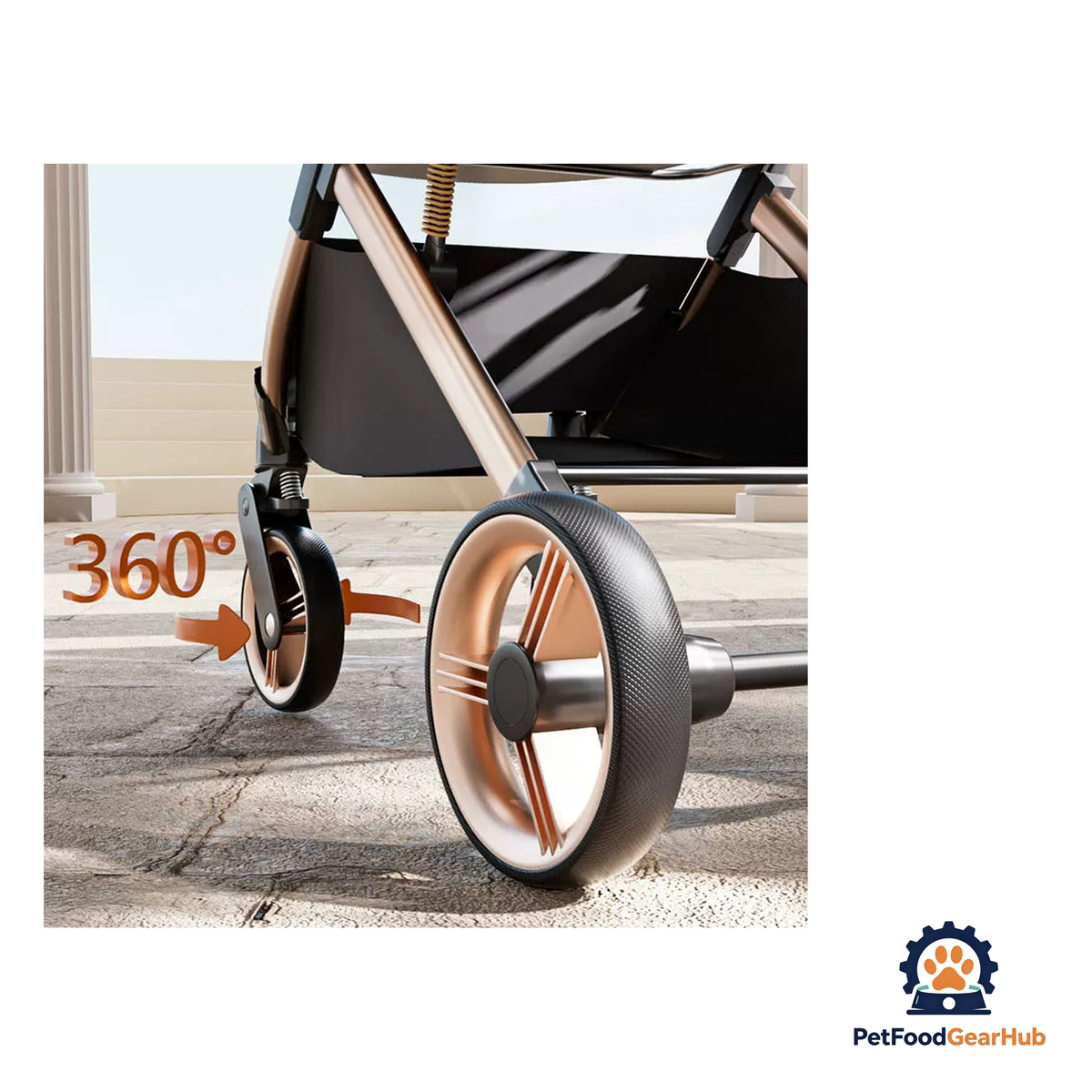 PetFoodGearHub 2-in-1 Foldable Pet Stroller - product image 17