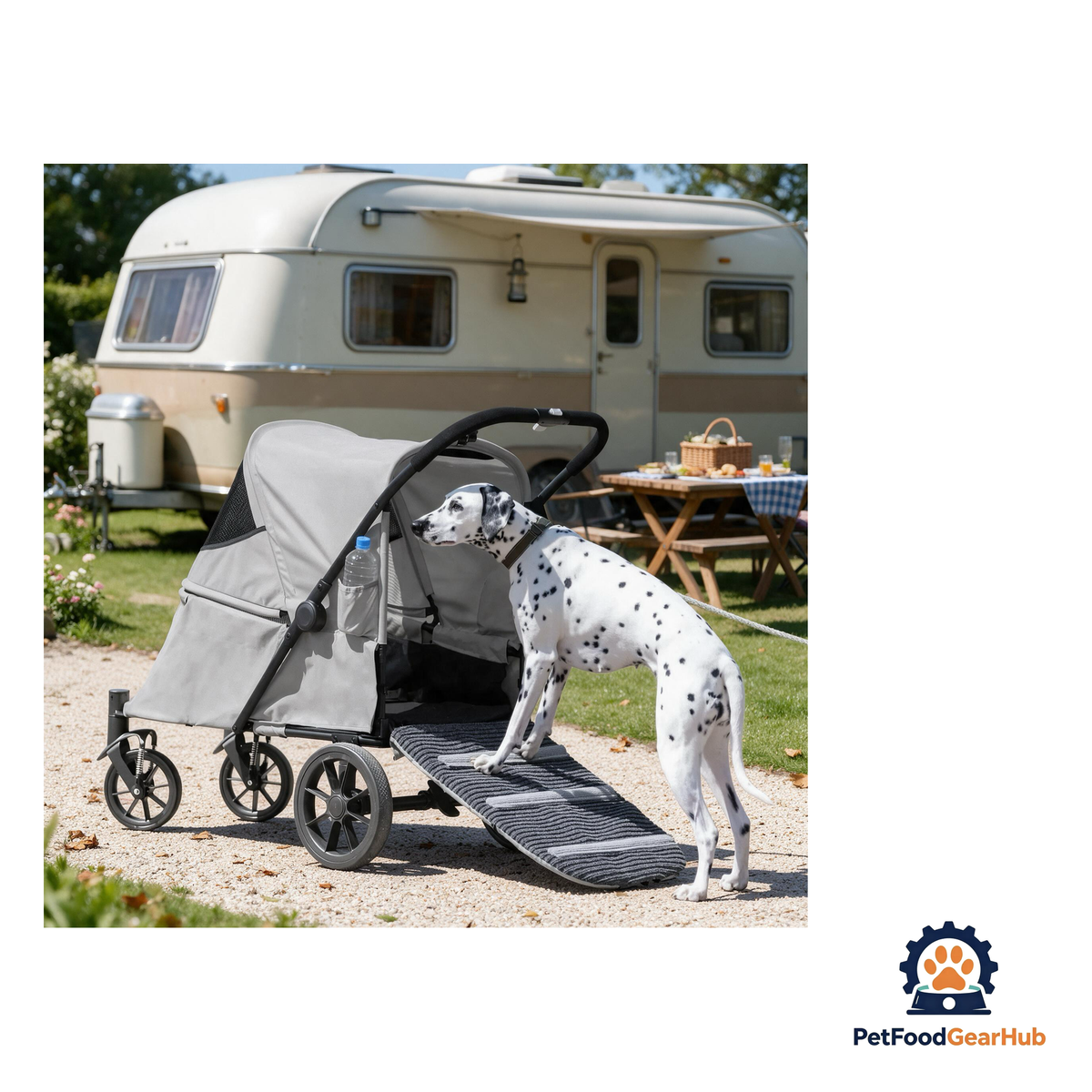 PetFoodGearHub Large Foldable Pet Stroller with Ramp - product image 3