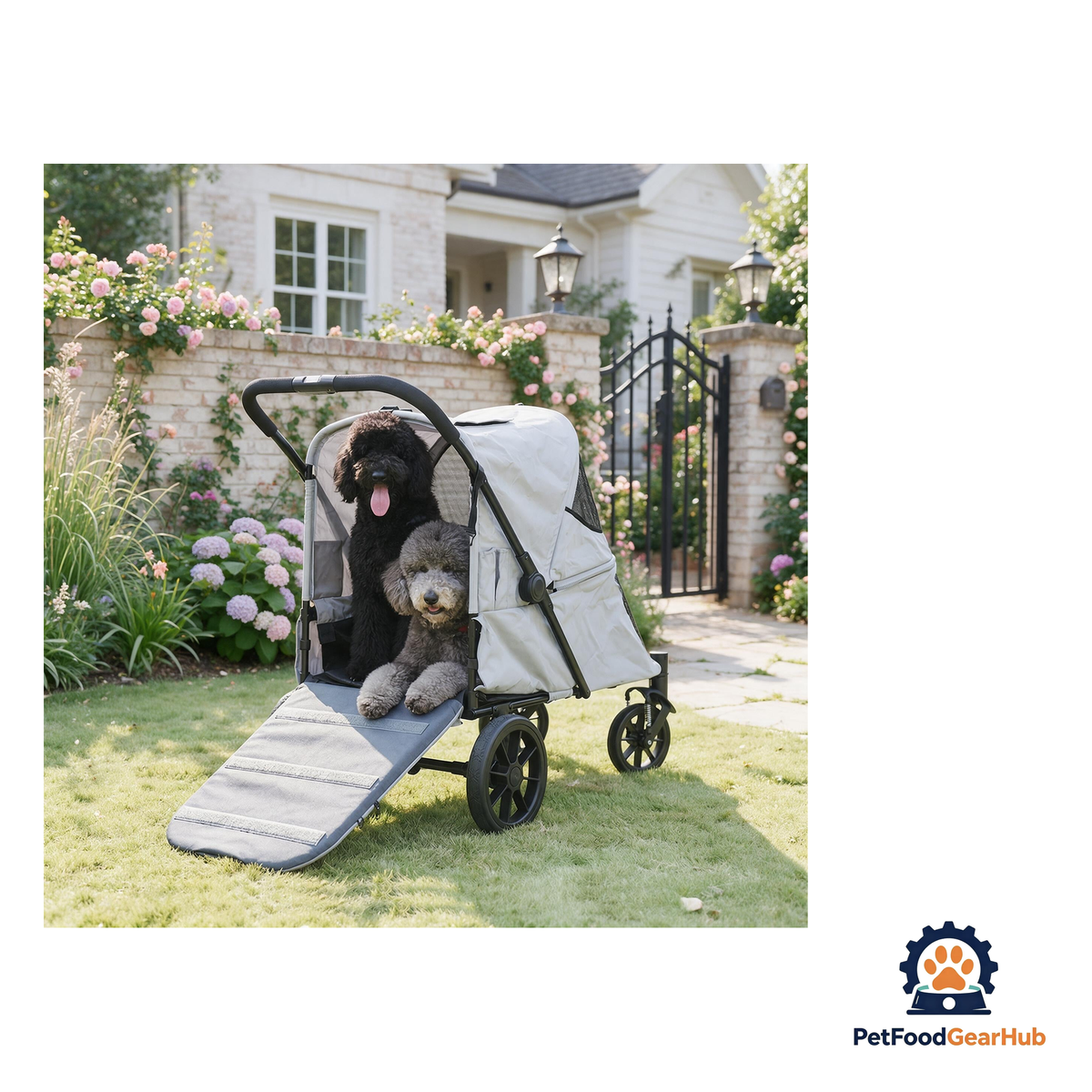 PetFoodGearHub Large Foldable Pet Stroller with Ramp - product image 4