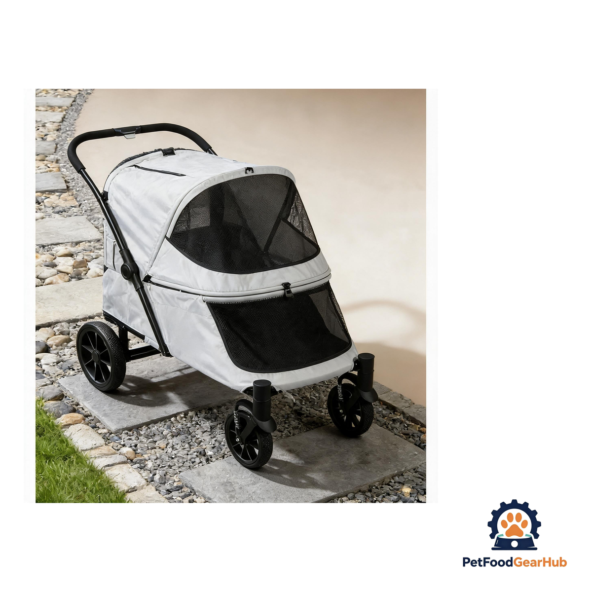 PetFoodGearHub Large Foldable Pet Stroller with Ramp - product image 21