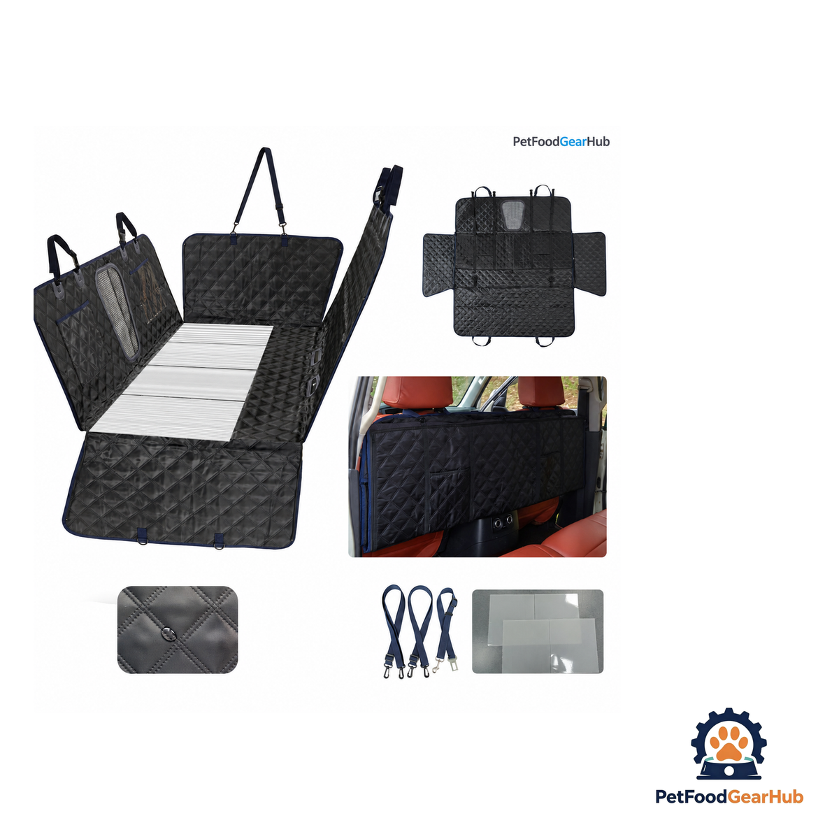 PetFoodGearHub Four-Board Reinforced Pet Car Seat Cover - product image 2