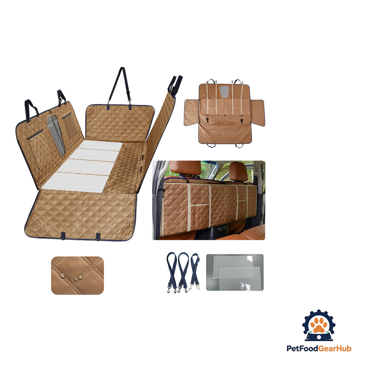 PetFoodGearHub Four-Board Reinforced Pet Car Seat Cover - product image 4
