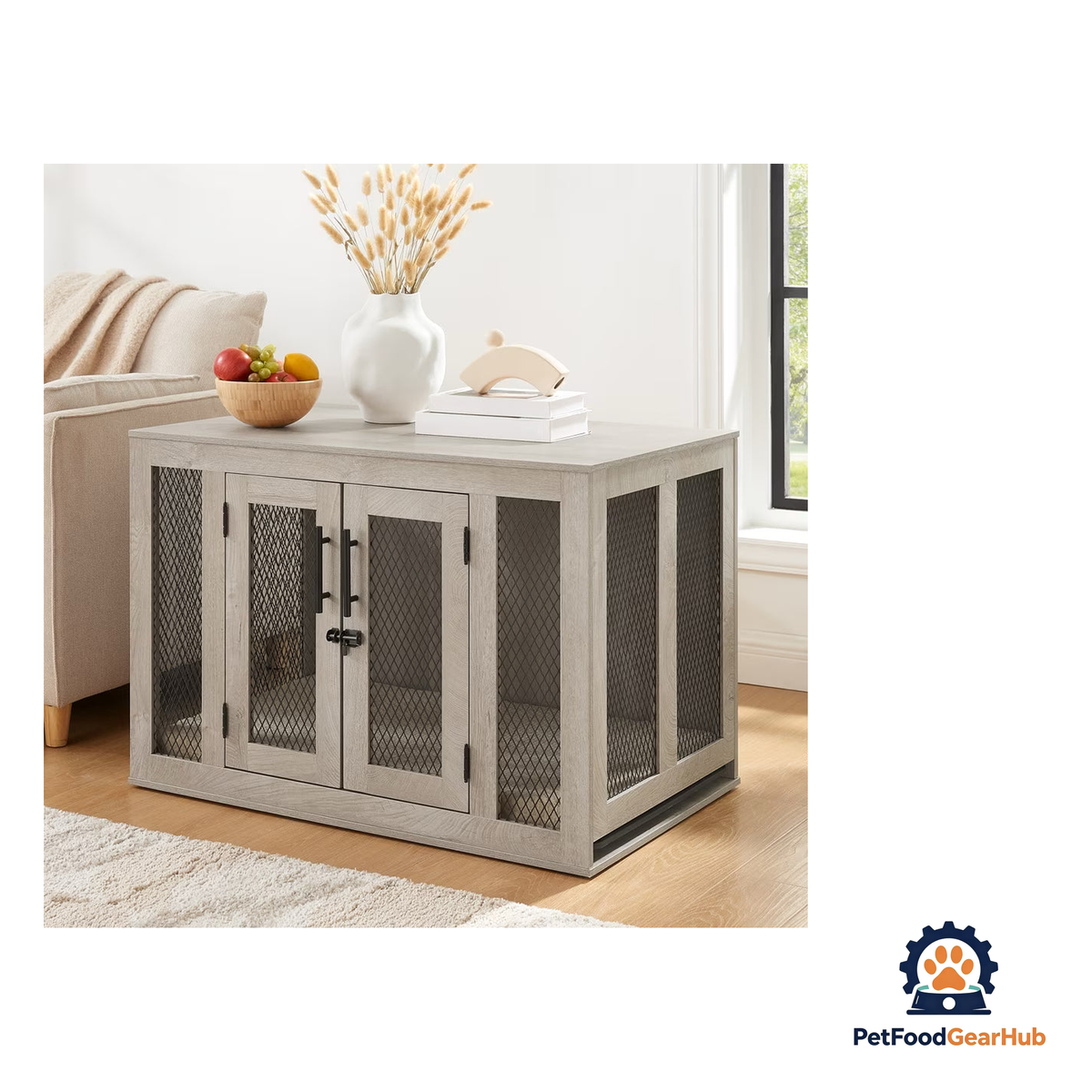 PetFoodGearHub Rustic Dog Crate - product image 11