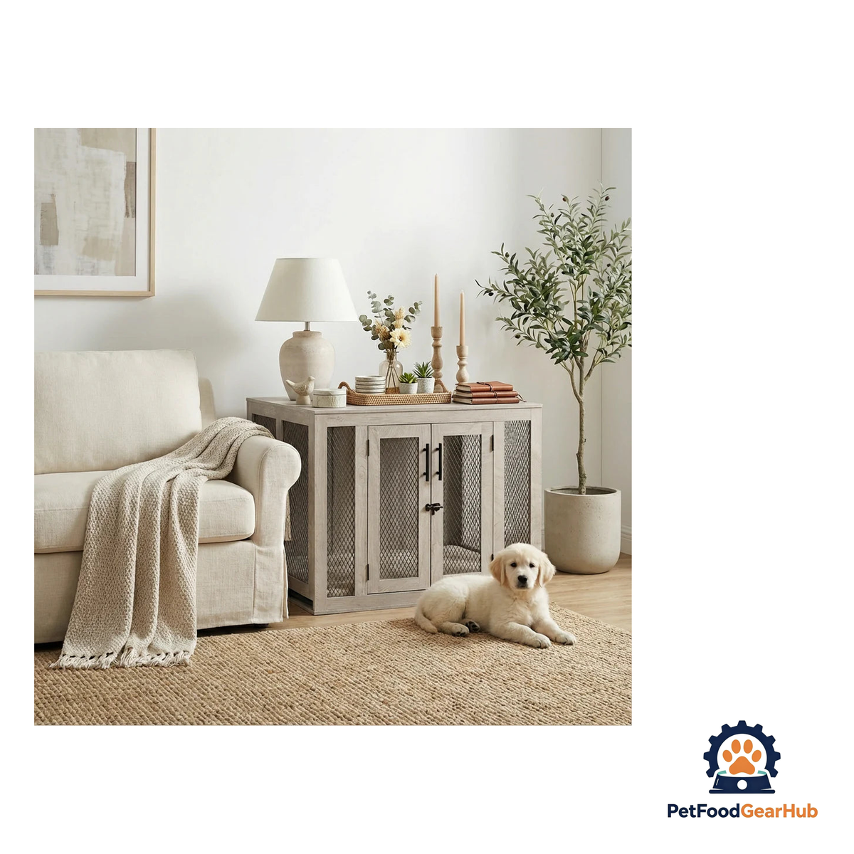 PetFoodGearHub Rustic Dog Crate - product image 12