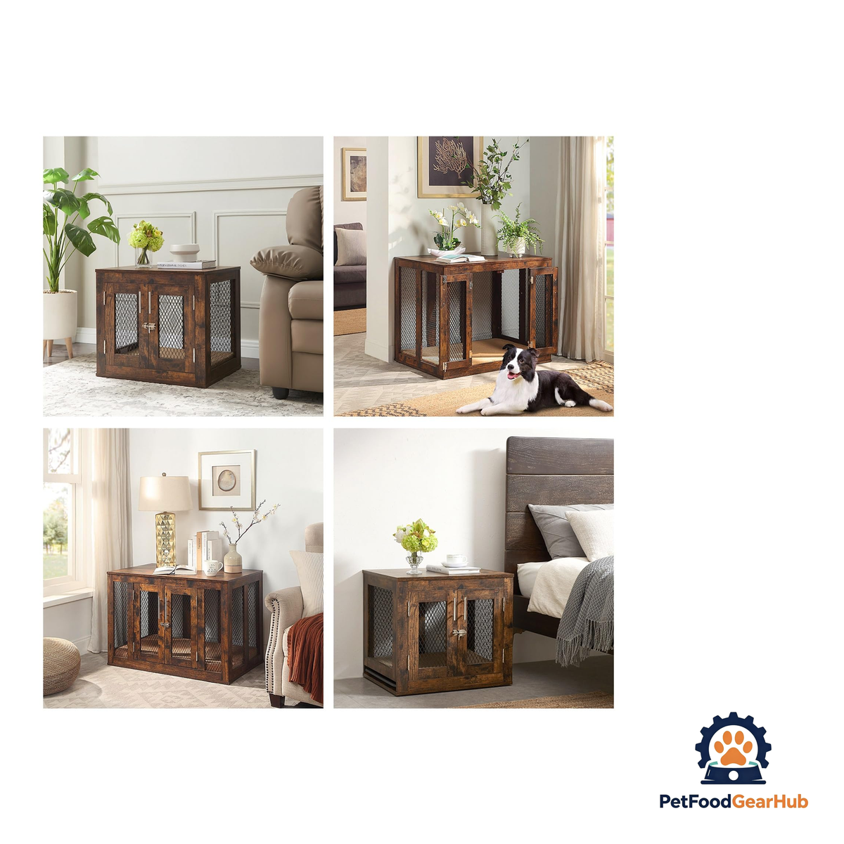 PetFoodGearHub Rustic Dog Crate - product image 13