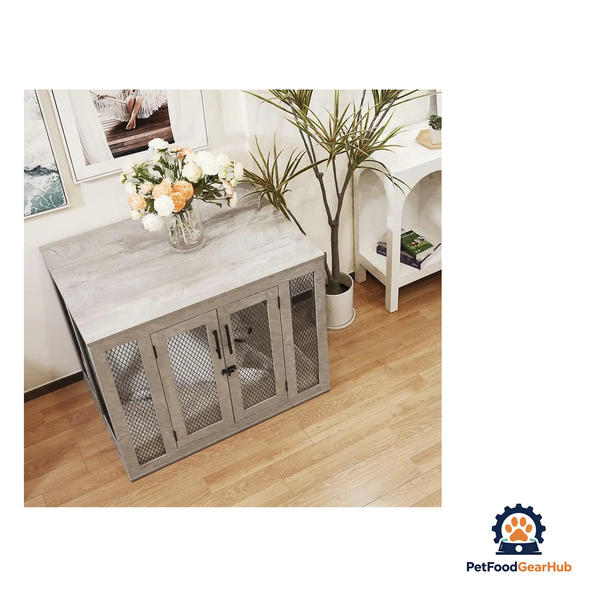 PetFoodGearHub Rustic Dog Crate - product image 16