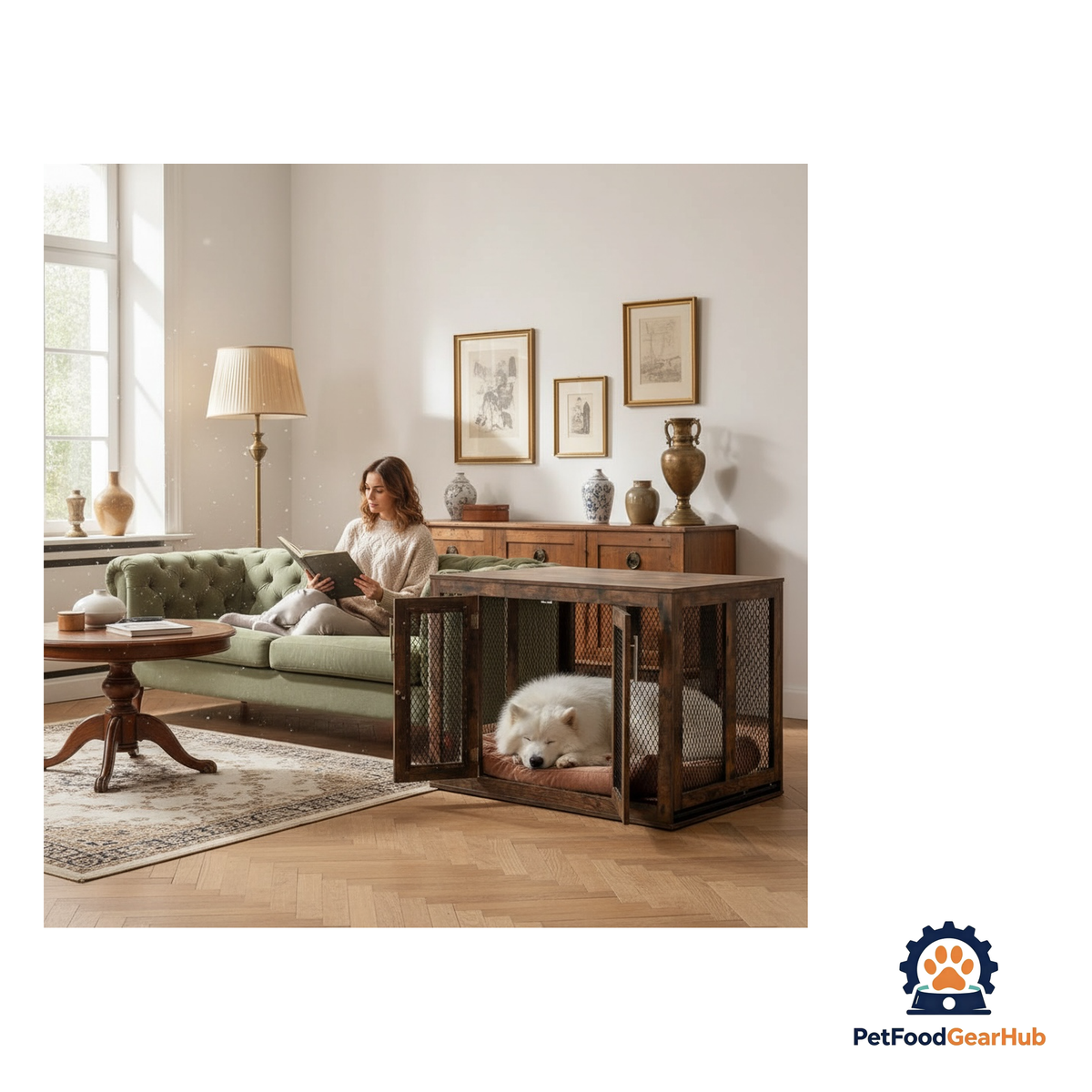 PetFoodGearHub Rustic Dog Crate - product image 19