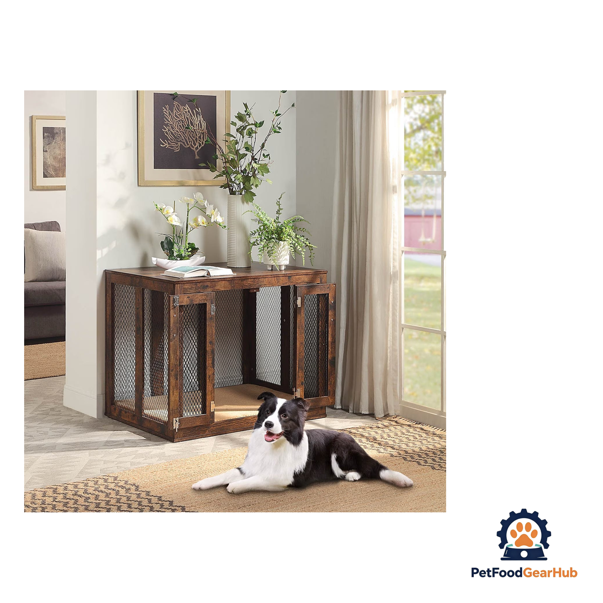 PetFoodGearHub Rustic Dog Crate - product image 21