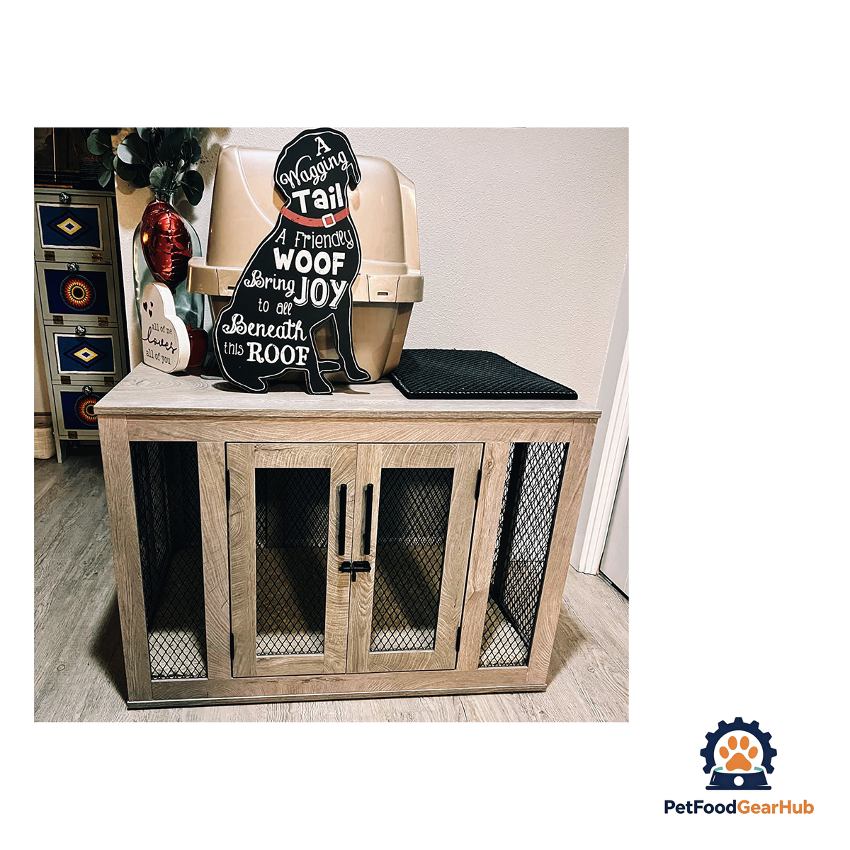 PetFoodGearHub Rustic Dog Crate - product image 22