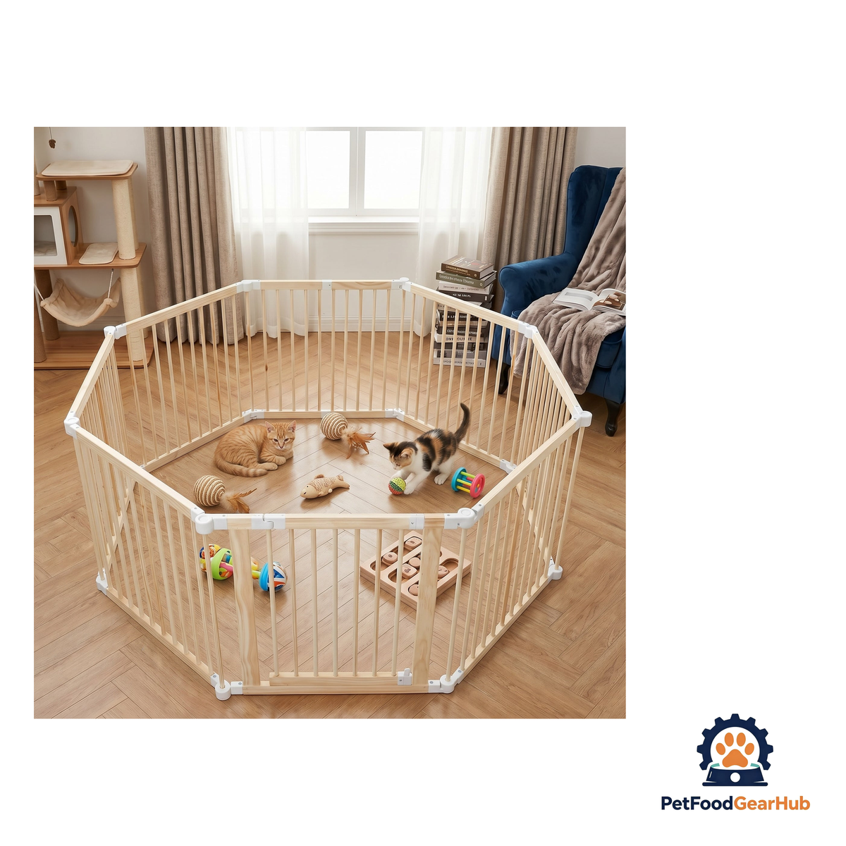 PetFoodGearHub Customizable Natural Timber Pet Playpen - product image 3