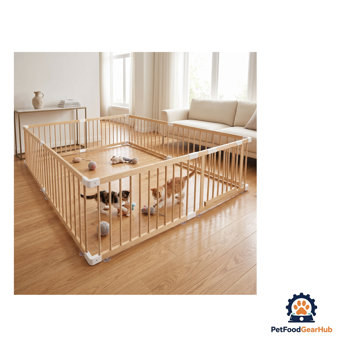 PetFoodGearHub Customizable Natural Timber Pet Playpen - product image 5