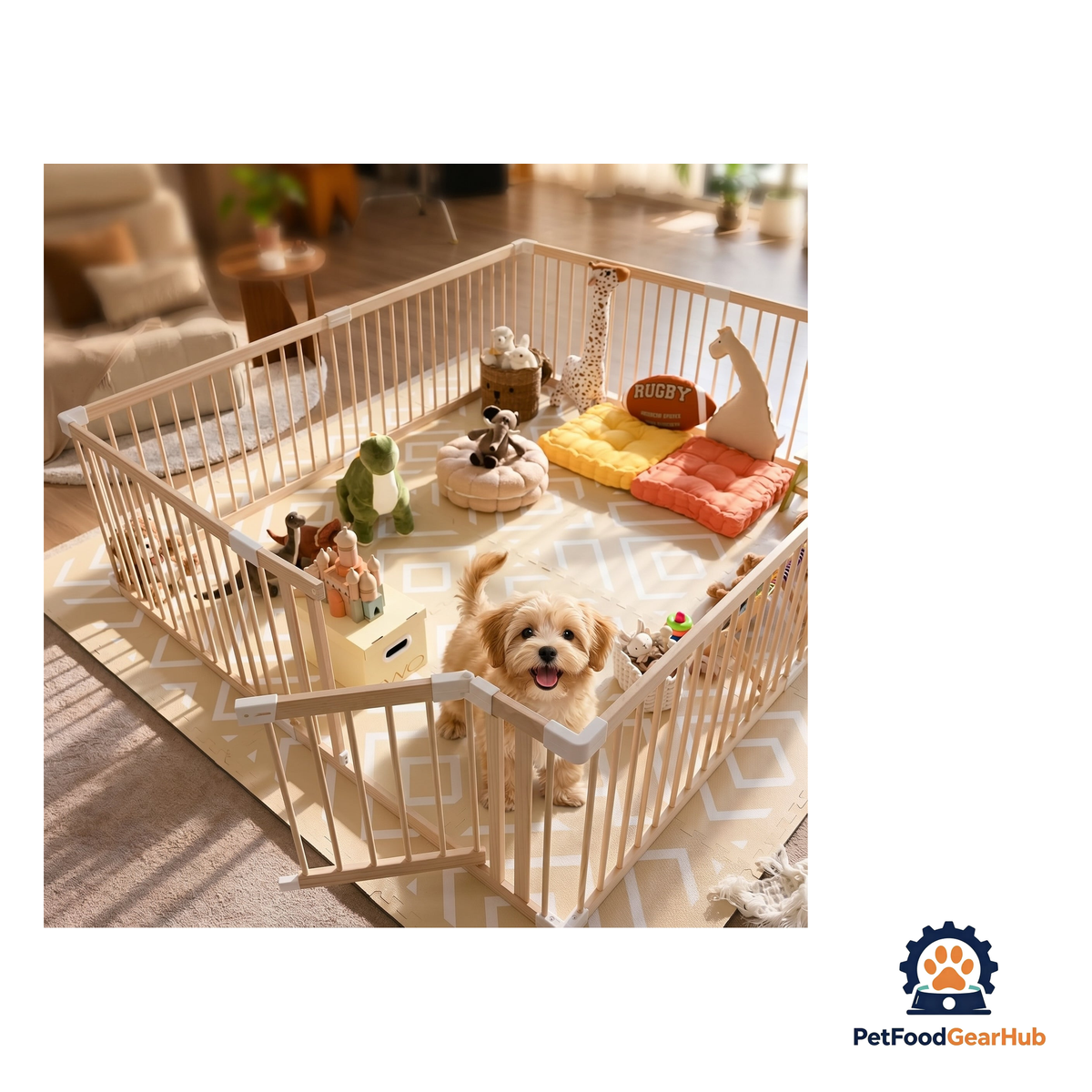 PetFoodGearHub Customizable Natural Timber Pet Playpen - product image 8