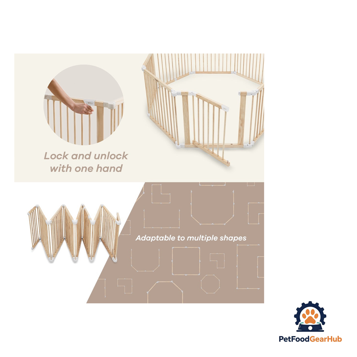 PetFoodGearHub Customizable Natural Timber Pet Playpen - product image 10
