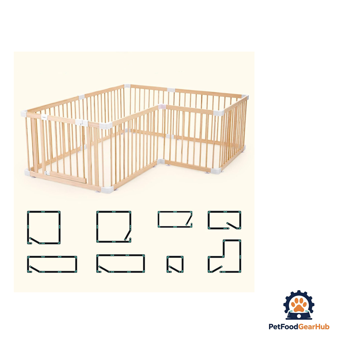 PetFoodGearHub Customizable Natural Timber Pet Playpen - product image 12