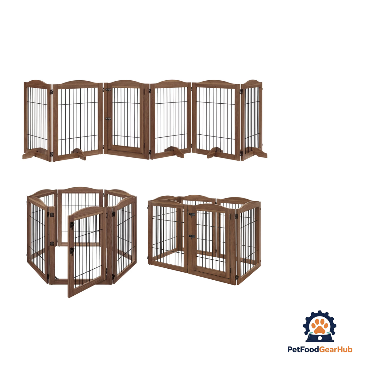 PetFoodGearHub Expandable Timber Pet Playpen (6-Pcs Set) - product image 2