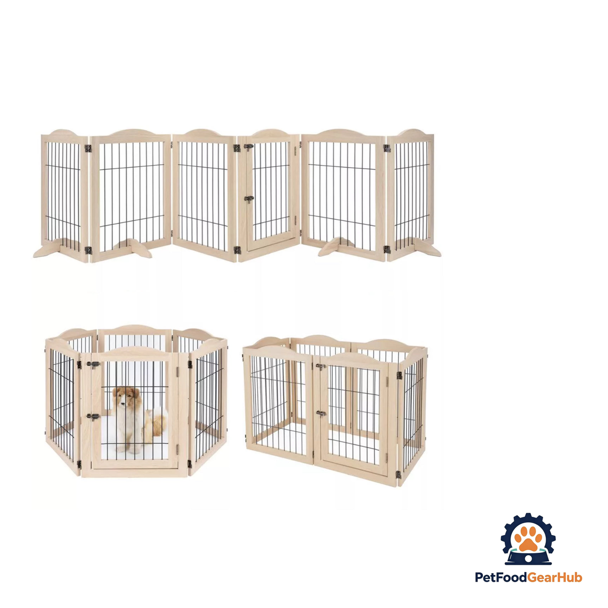 PetFoodGearHub Expandable Timber Pet Playpen (6-Pcs Set) - product image 4