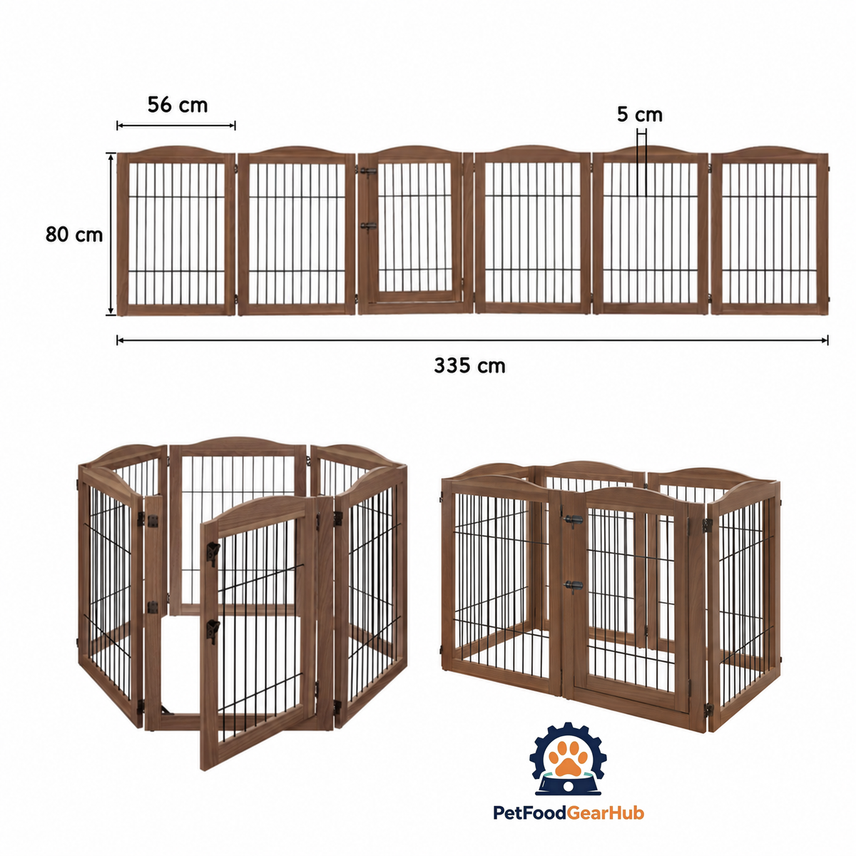PetFoodGearHub Expandable Timber Pet Playpen (6-Pcs Set) - product image 5