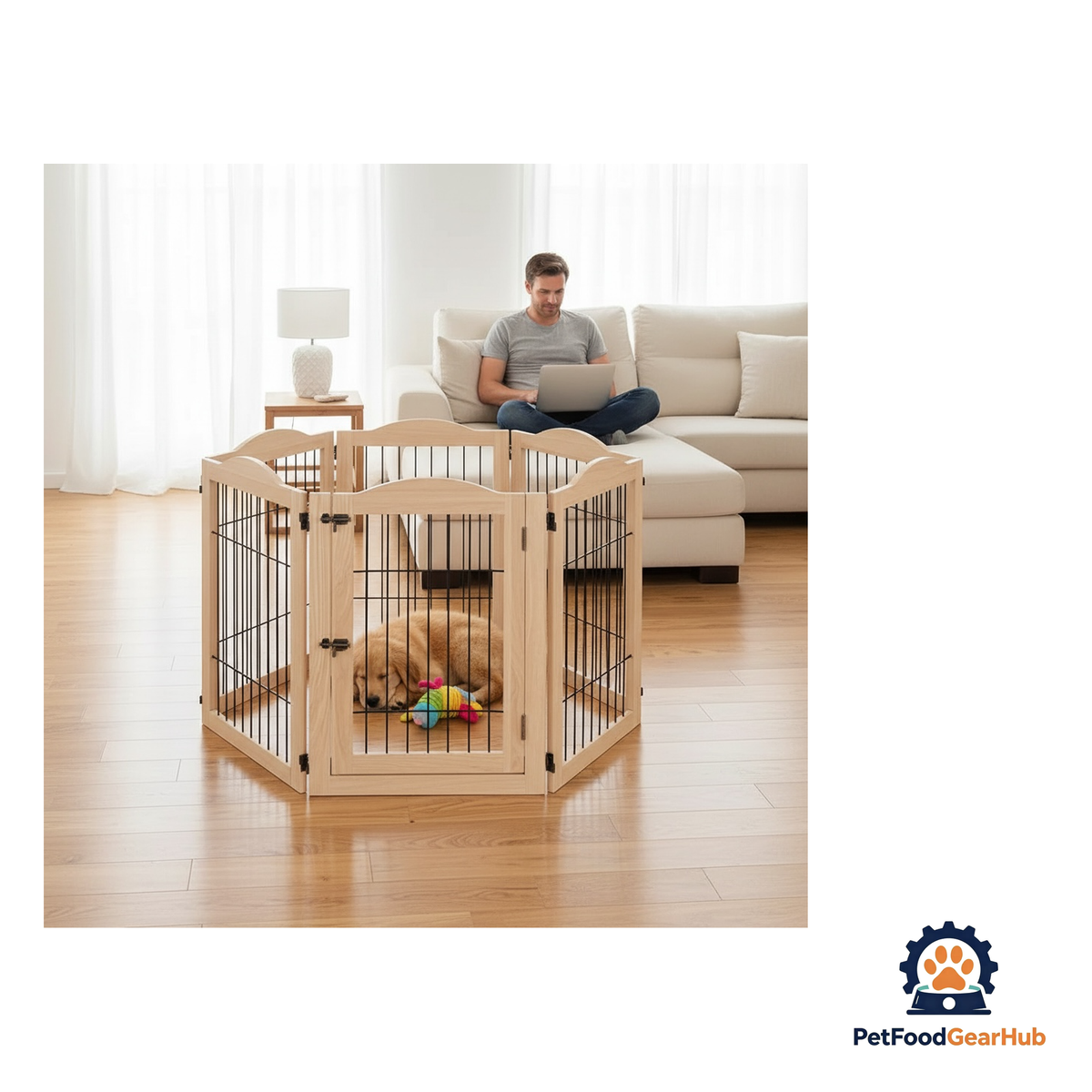 PetFoodGearHub Expandable Timber Pet Playpen (6-Pcs Set) - product image 7