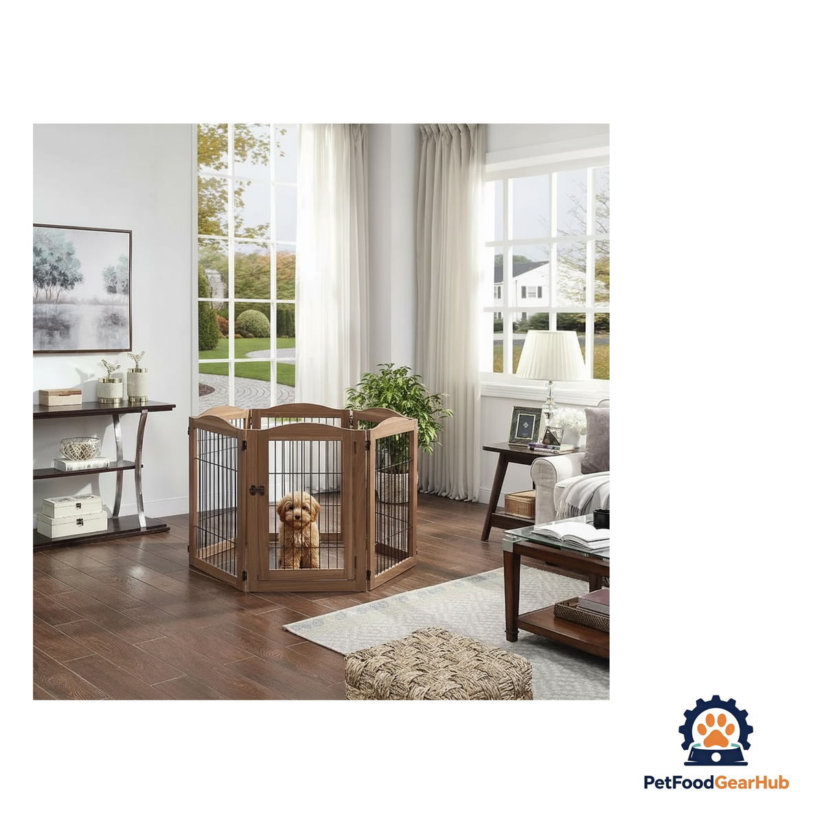 PetFoodGearHub Expandable Timber Pet Playpen (6-Pcs Set) - product image 23
