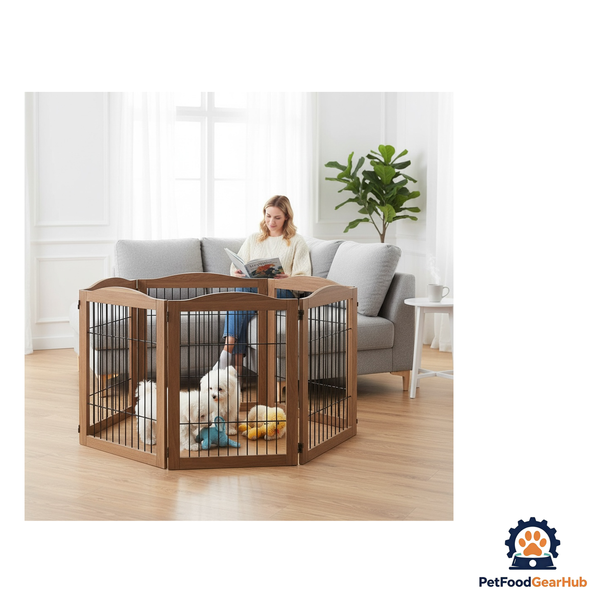 PetFoodGearHub Expandable Timber Pet Playpen (6-Pcs Set) - product image 25